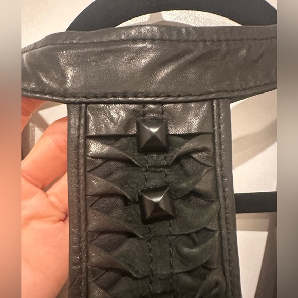 Affliction “Black Premium” Genuine Leather Studded Moto Vest - Picture 7 of 7